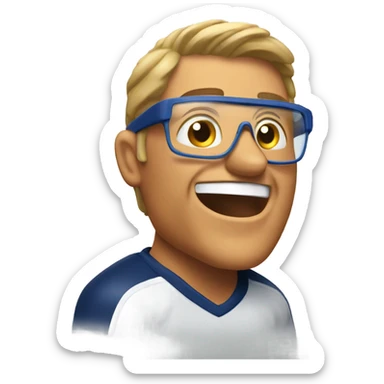 Very tanned hockey dad cheering on the glass sticker