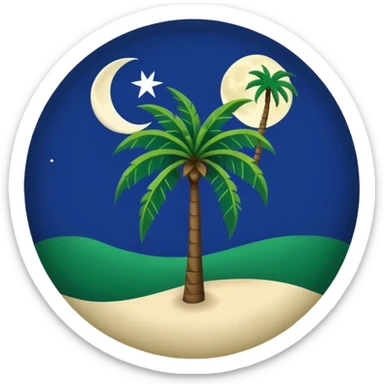 south carolina flag with the dark blue background and the partial moon and palm tree sticker
