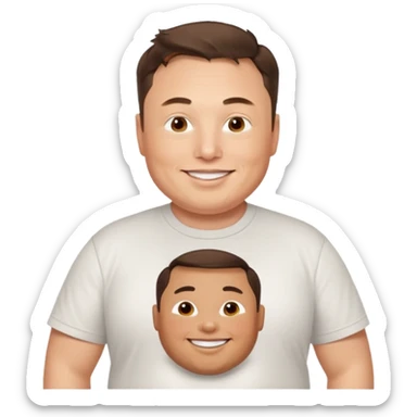 overweight happy realistic elon musk sticker