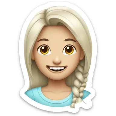 girl with dental braces  sticker