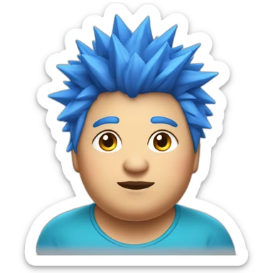 Older fat lesbian Chilean very short spiky bright blue hair sticker