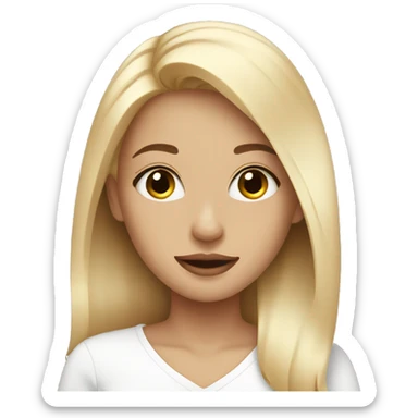 girl with straight blonde hair doing skincare sticker