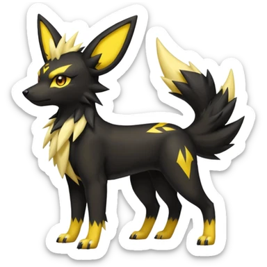 Umbreon-Houndour-Jolteon-Fakemon-hybrid -fusion- full body sticker