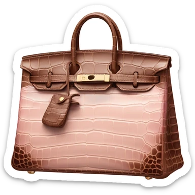 Birkin creme couloir pink brown with crocodile  sticker