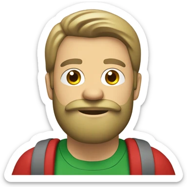 Santa with beard, carrying his sack while wearing a green t-shirt with the words ‘Greenwich Health’ written in white letters  sticker