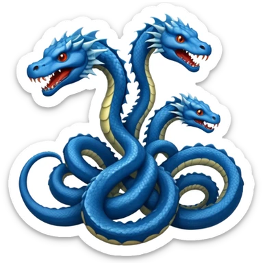 Blue Hydra with 3 heads sticker