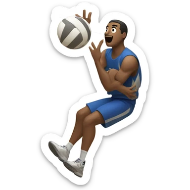 Guy spiking a volleyball sticker