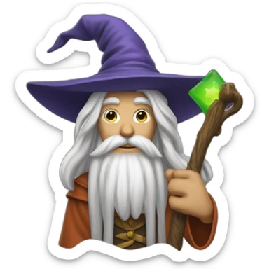 the wizard is holding the like button sticker