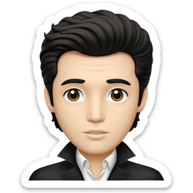 A Stickman with hair like Elvis presley sticker