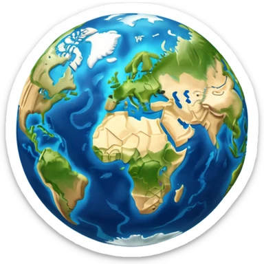 3d planet earth with building sticker