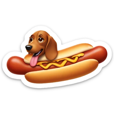 Wienerdog with a hotdog costume sticker