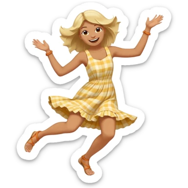 Giggling while kicking feet in the aur sticker