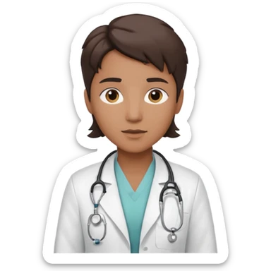 androgynous physician no stethoscope and medium tone skin NO stethoscope sticker