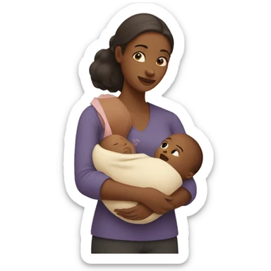 mother with baby in her arms sticker