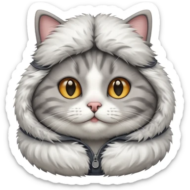 a cute cat with puffer sticker