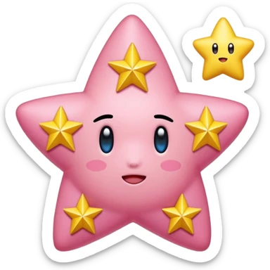 Kirby encima de una estrella  sticker