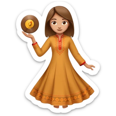 girl in a traditional kurta spinning sticker
