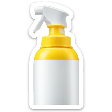 yellow bottle with white top spray cover sticker