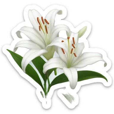 white lilies sticker