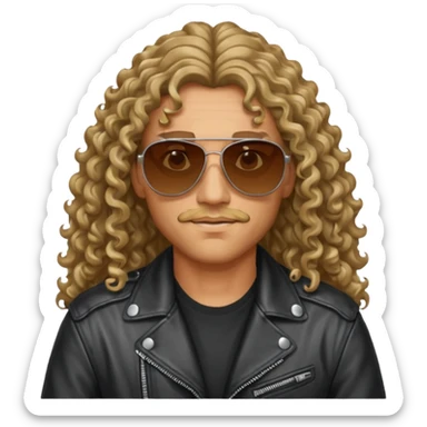 Biker Gang with Sunglasses, long curly hair, sunglasses sticker