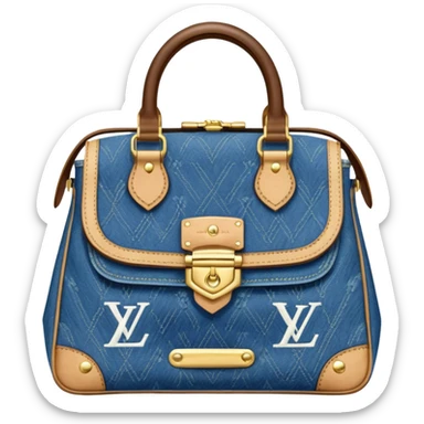 louis vuitton denim bag with gold buckle sticker
