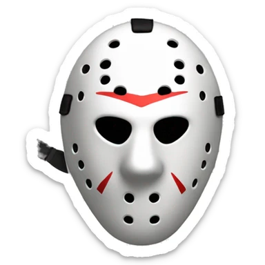 Friday 13th hockey mask，white simple，le s s sticker