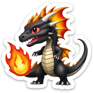 Shiny Fiery Volcanic Salandit-Marowak-Duskull-dragon sticker