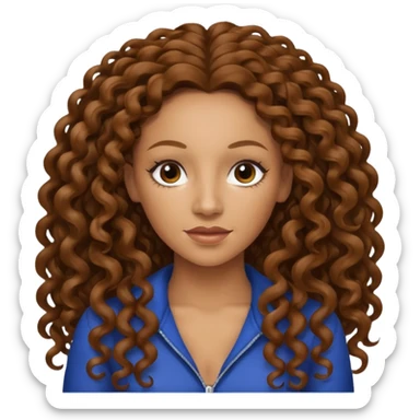 Mel B with brown long curly hair sticker