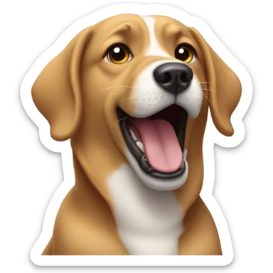 Dog looking very sigma while mewing sticker