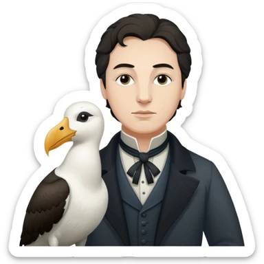 SAMUEL taylor Coleridge standing next to an albatross sticker