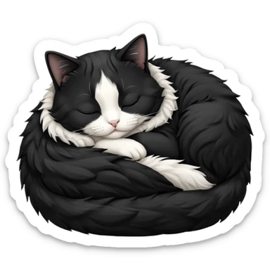 tuxedo cat sleeping sticker
