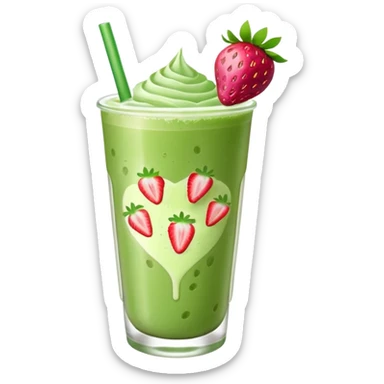 iced matcha latte strawberry  sticker