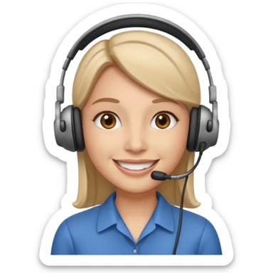 HR assistant, smiling person with headset sticker