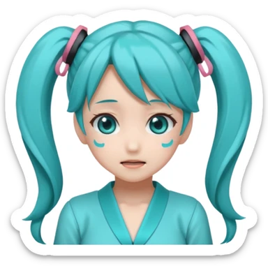 Hatsune Miku  embarrassed twintail sticker