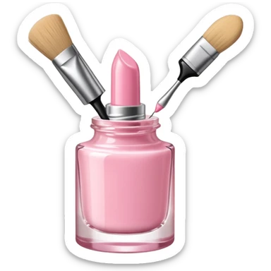 light pink nail polish bottle open brush sticker