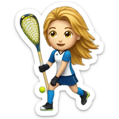 field hockey player with a stick sticker
