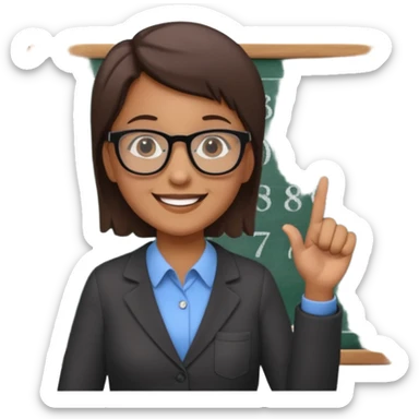 teacher teaching numbers on a blackboard
 sticker