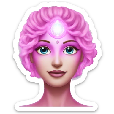 Pleiadian radiant glowing diva woman female third eye pink sticker