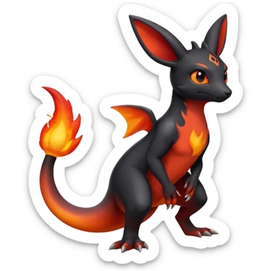 magma-gradients-colored Magmortar-Salandit-Umbreon-Flareon-Hybrid (Full body) sticker