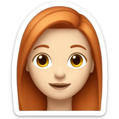 redhead white woman with medium long straight hair, saying ok sticker