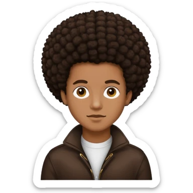 Princeton Perez from Mindless Behavior with dark brown afro hair  sticker