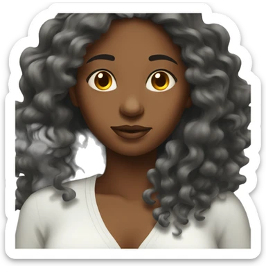 Beautiful black woman long hair waking up with sun  sticker