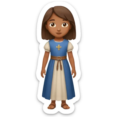Petite fille brune de 8 ans à l'époque du Moyen âge. sticker