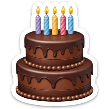 a big three-tiered chocolate birthday cake without candles sticker