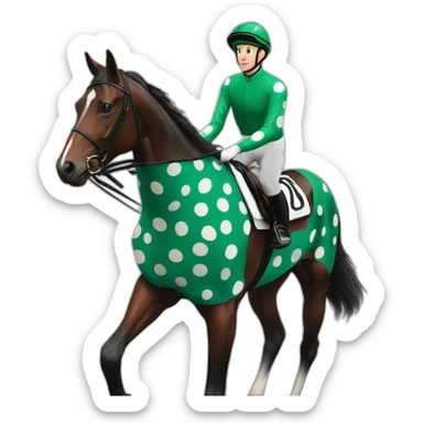 paul townend jockey dark green polka dot sticker