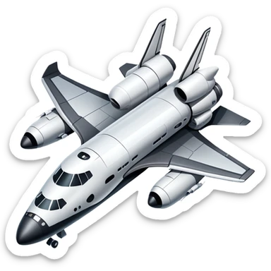An icon featuring a collage of a space shuttle, a drone, and an airplane, symbolizing aerospace technology. The design includes rocket engines, wings, and flight paths, representing advancements in aviation and space exploration. Transparent background highlights cutting-edge aerospace engineering. sticker