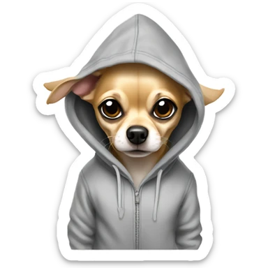 chihuahua wearing hoodie  sticker