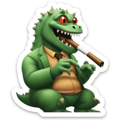 Kaiju smoking a cigar  sticker