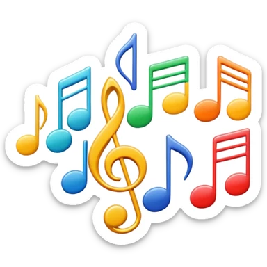signos de musica de colores sticker