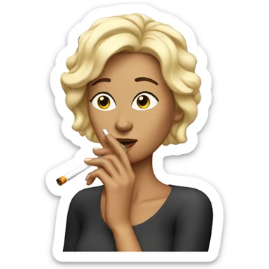 Woman smoking cigarette  sticker